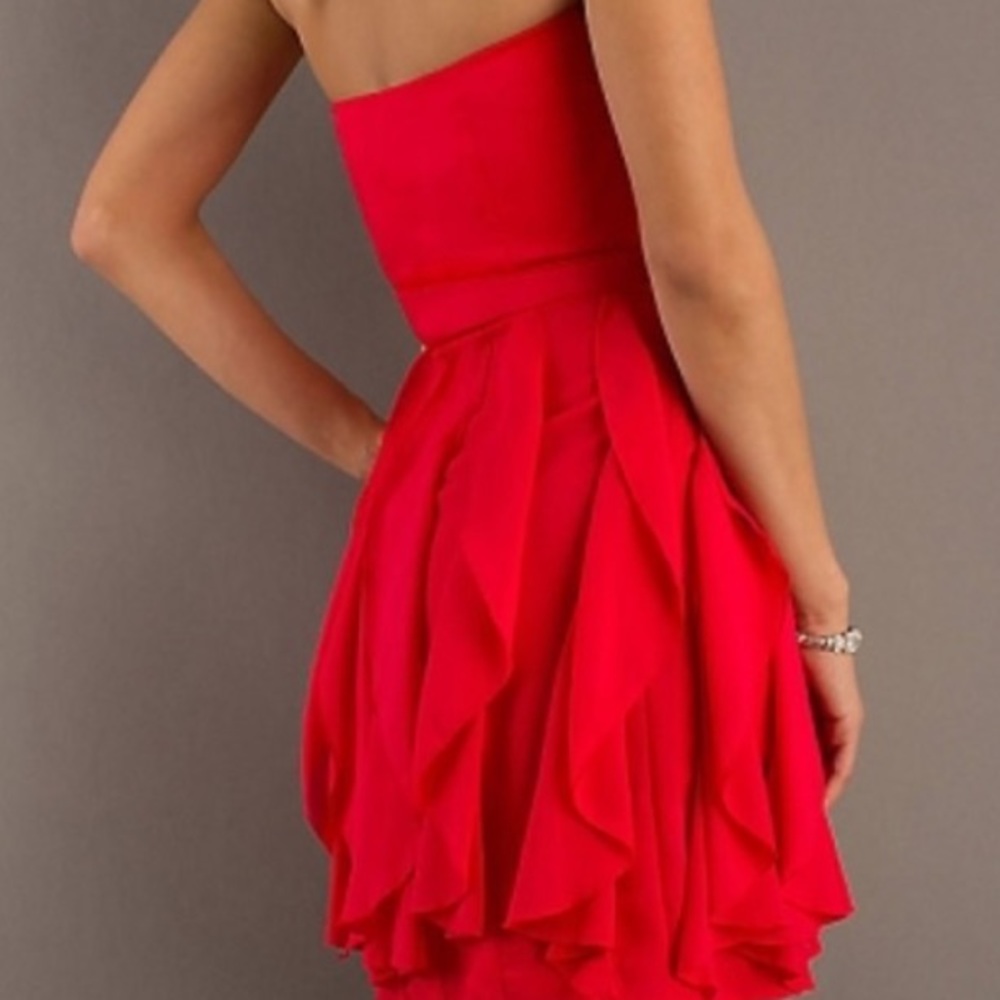 French Connection Red Candice Ruffle Dress - Picture 3 of 4